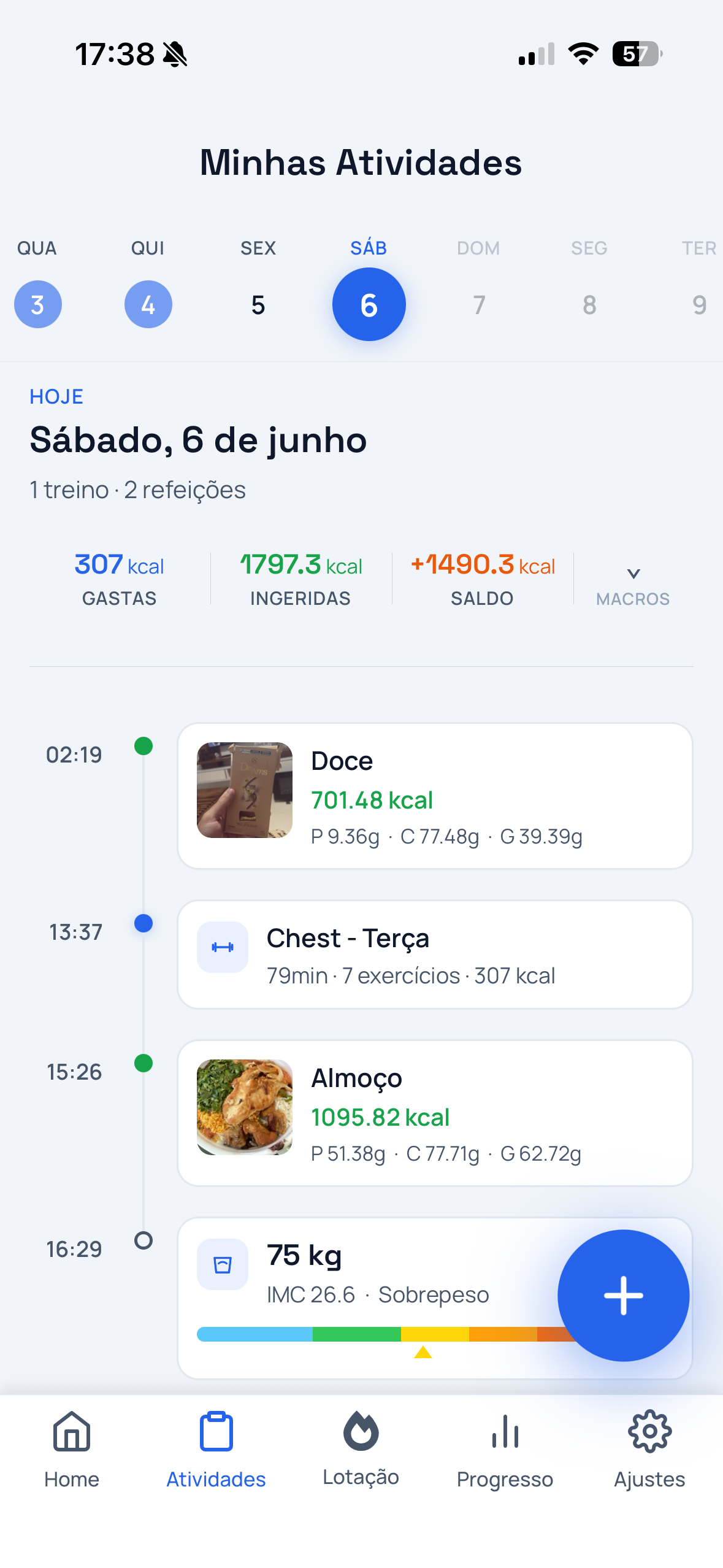 Acompanhe seu peso e IMC